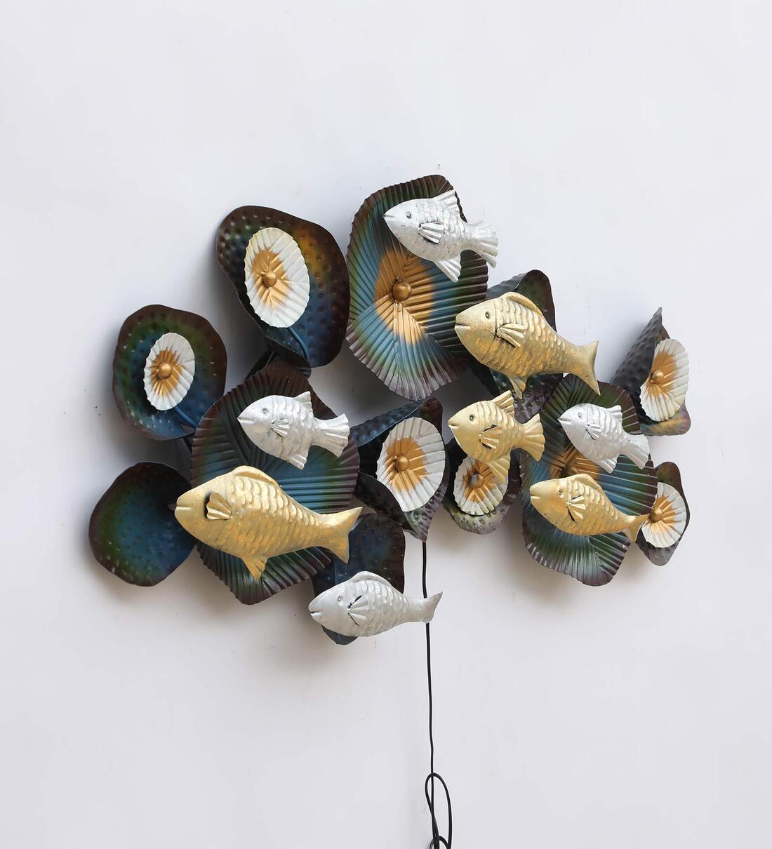 Mosaki Handmade Fish & Flora 3D Metal Wall Art