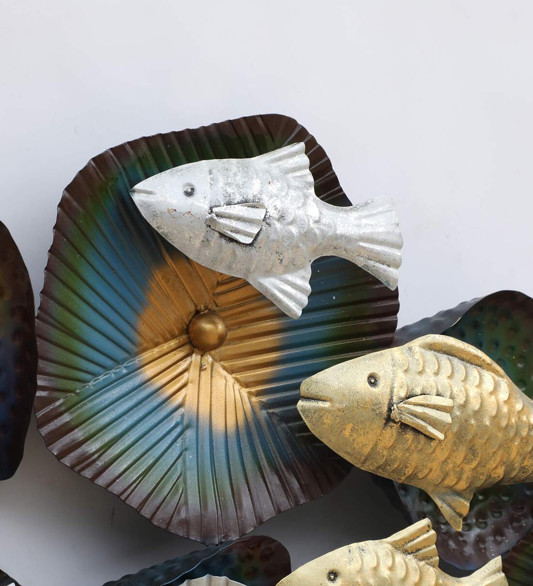 Mosaki Handmade Fish & Flora 3D Metal Wall Art