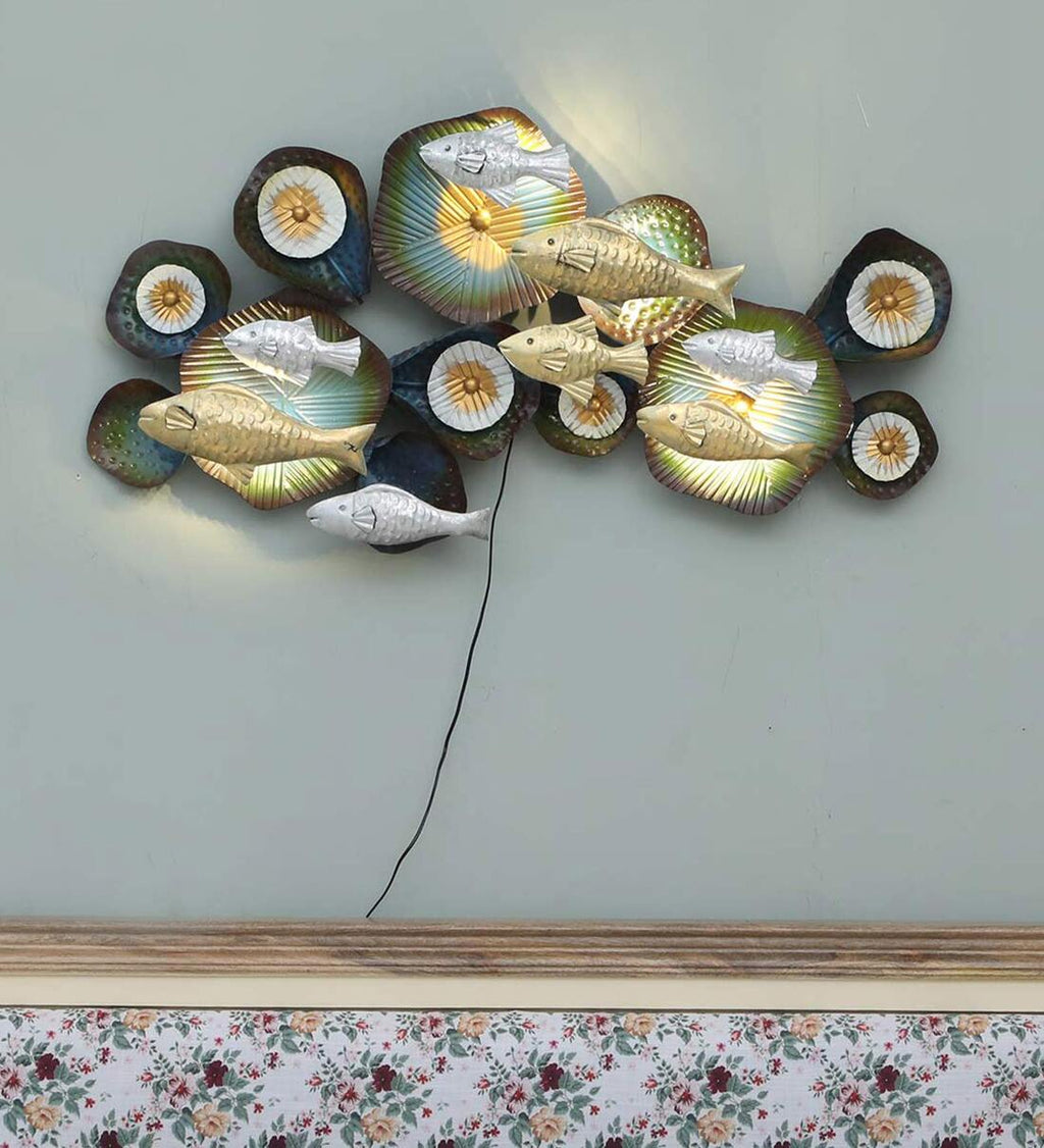 Mosaki Handmade Fish & Flora 3D Metal Wall Art