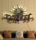 Mosaki Sun with Horses Wall Décor | Handcrafted Metal Wall Art