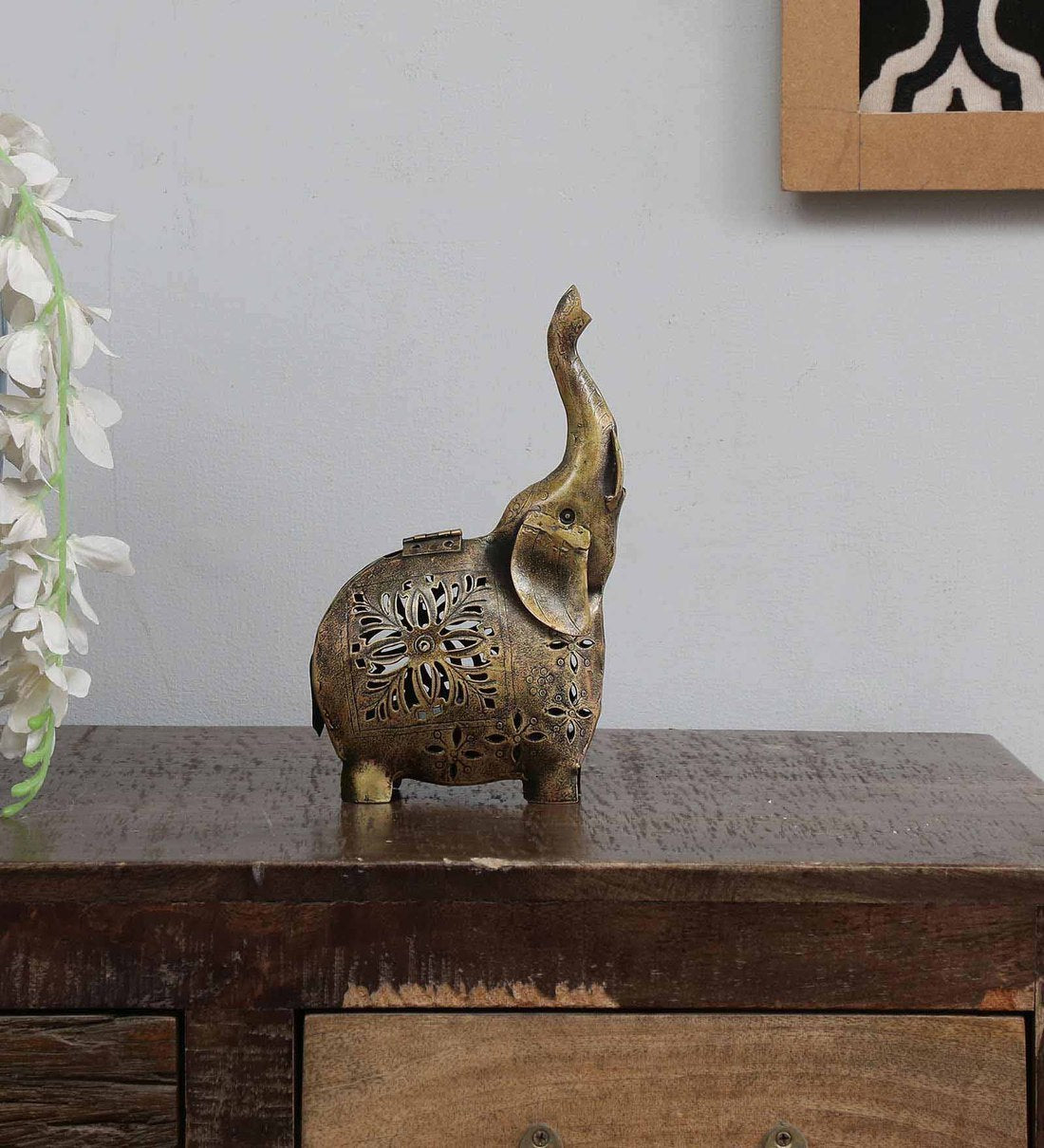 Mosaki Elephant Figurine | Decorative Animal Showpiece for Home Decor