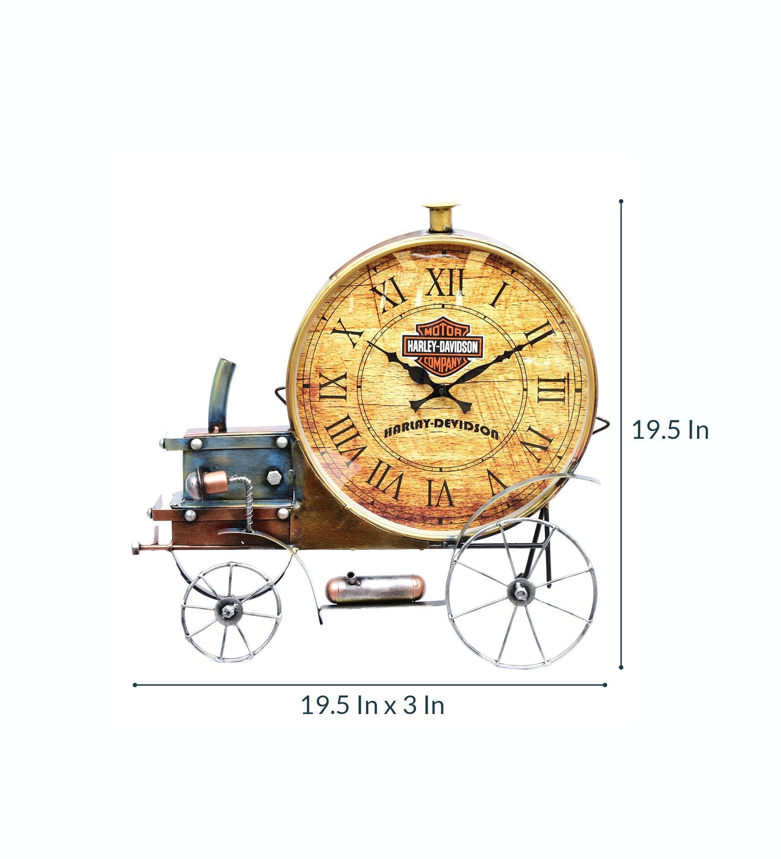 Mosaki Engine Wall Clock | Vintage-Inspired Decorative Wall Clock