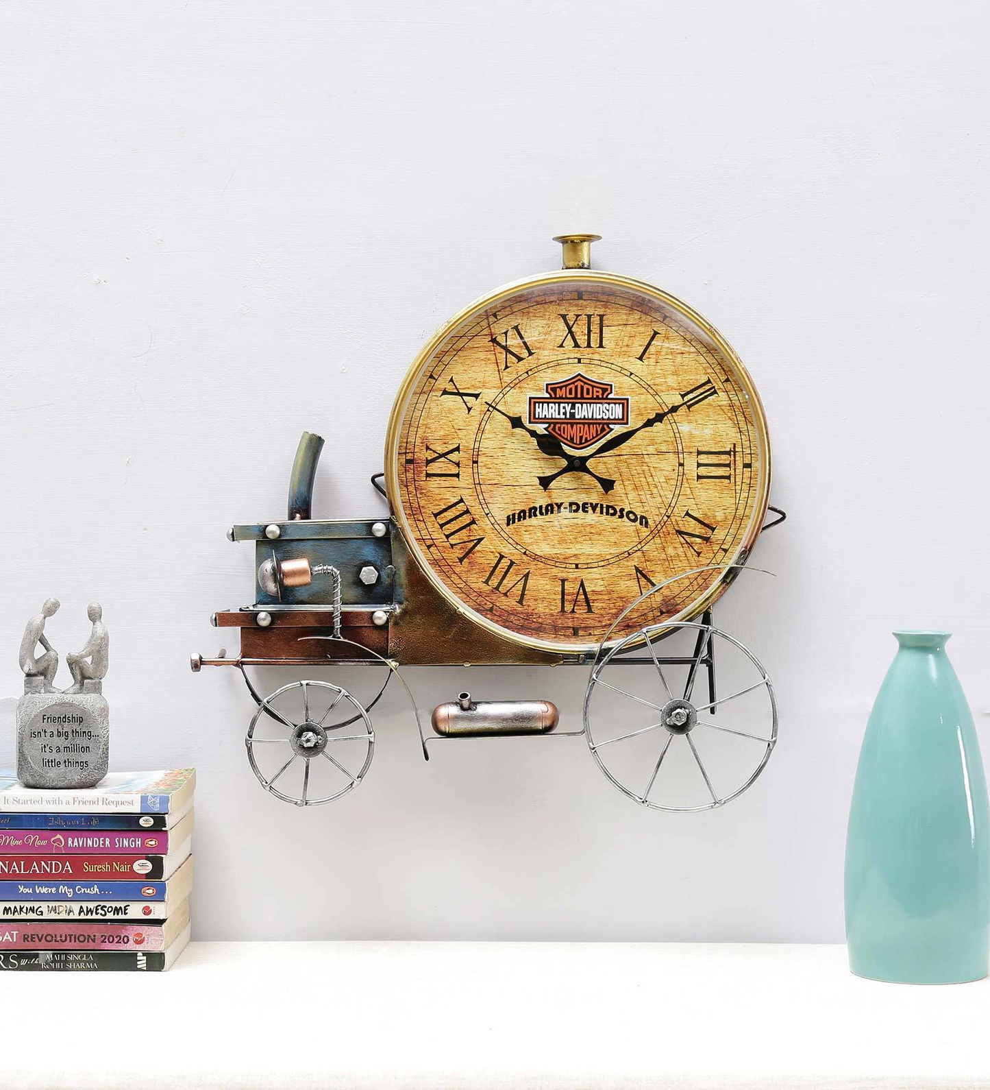 Mosaki Engine Wall Clock | Vintage-Inspired Decorative Wall Clock