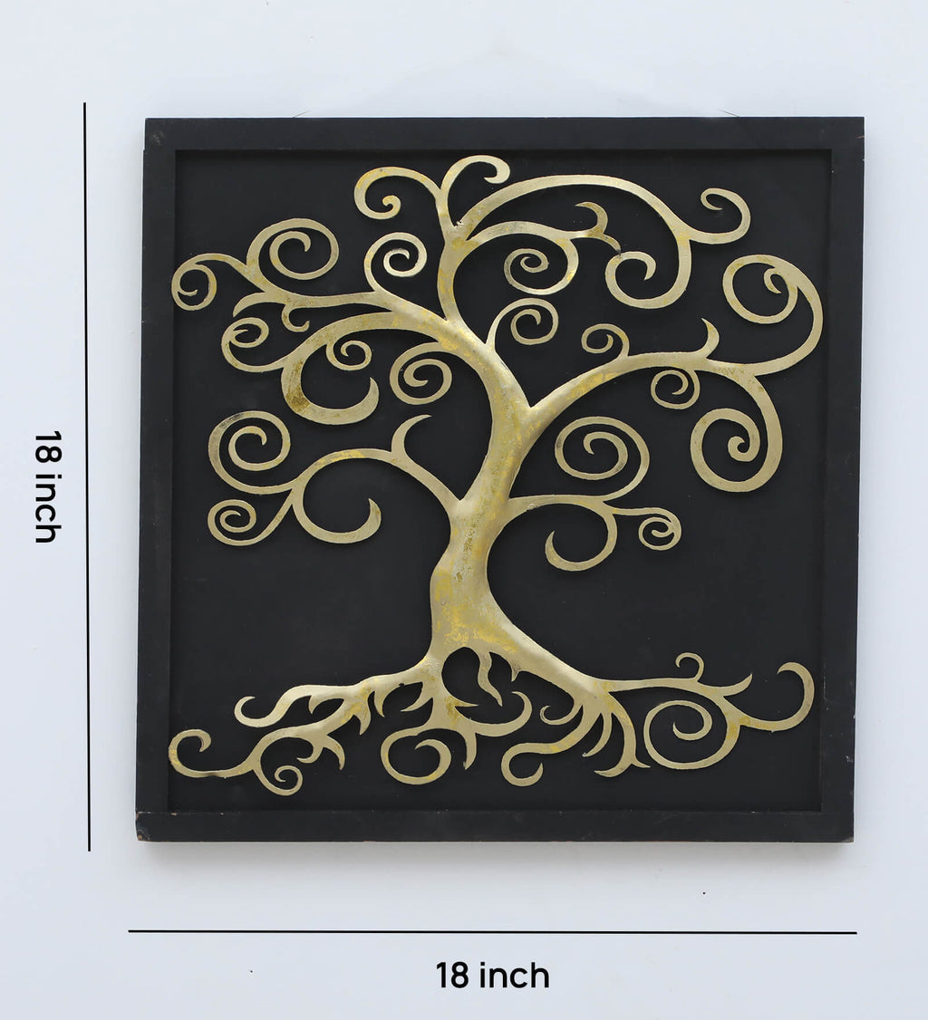 Mosaki Wooden Tree Wall Decor | Handcrafted Tree Shaped Wall Art