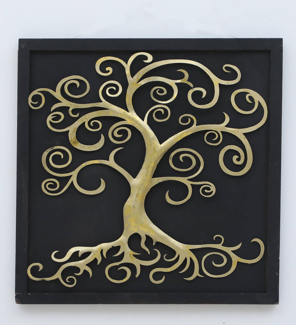 Mosaki Wooden Tree Wall Decor | Handcrafted Tree Shaped Wall Art