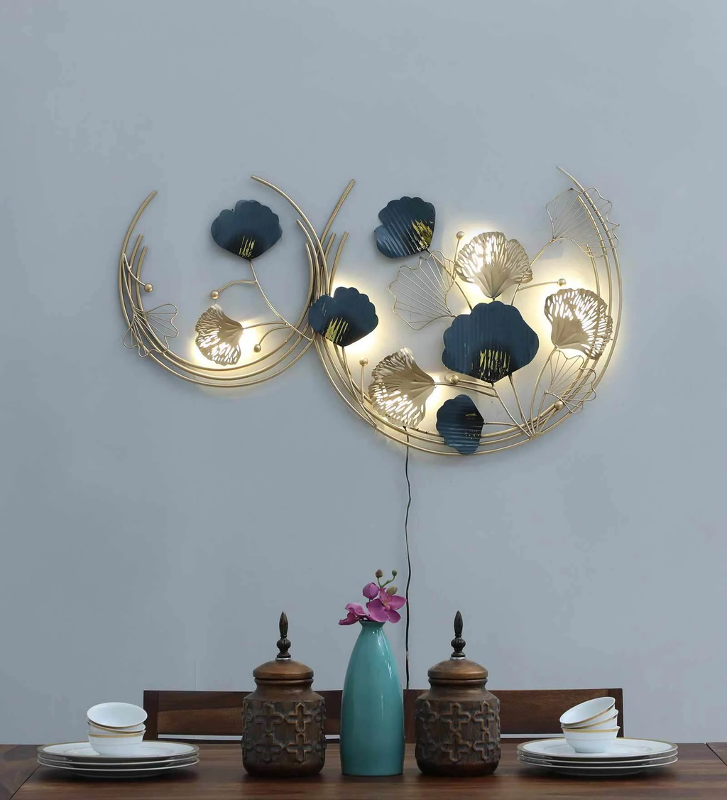 Mosaki Double Ring Zara Metal Wall Hanging with LED