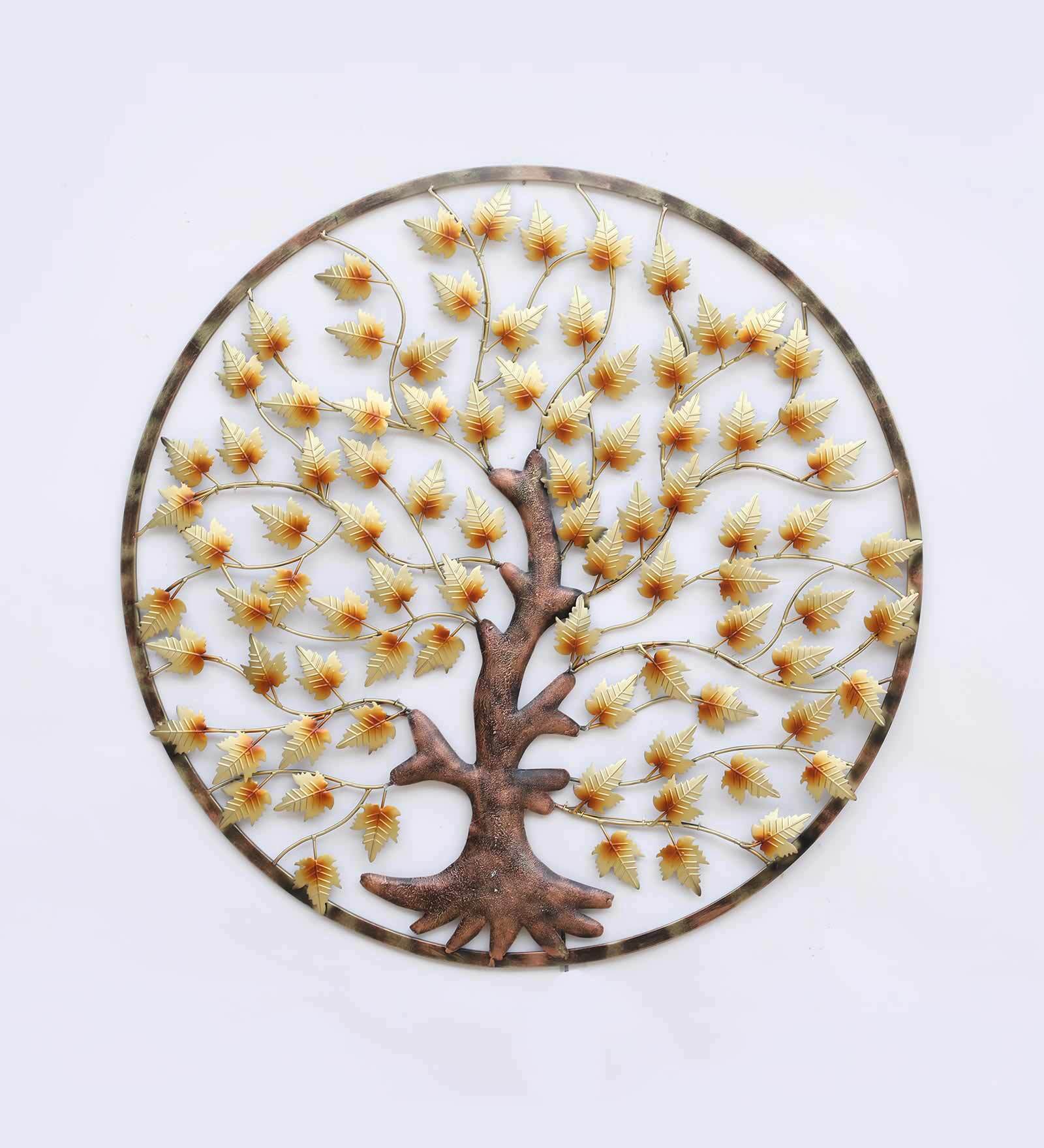 Mosaki Metal Tree Wall Hanging with LED Lights