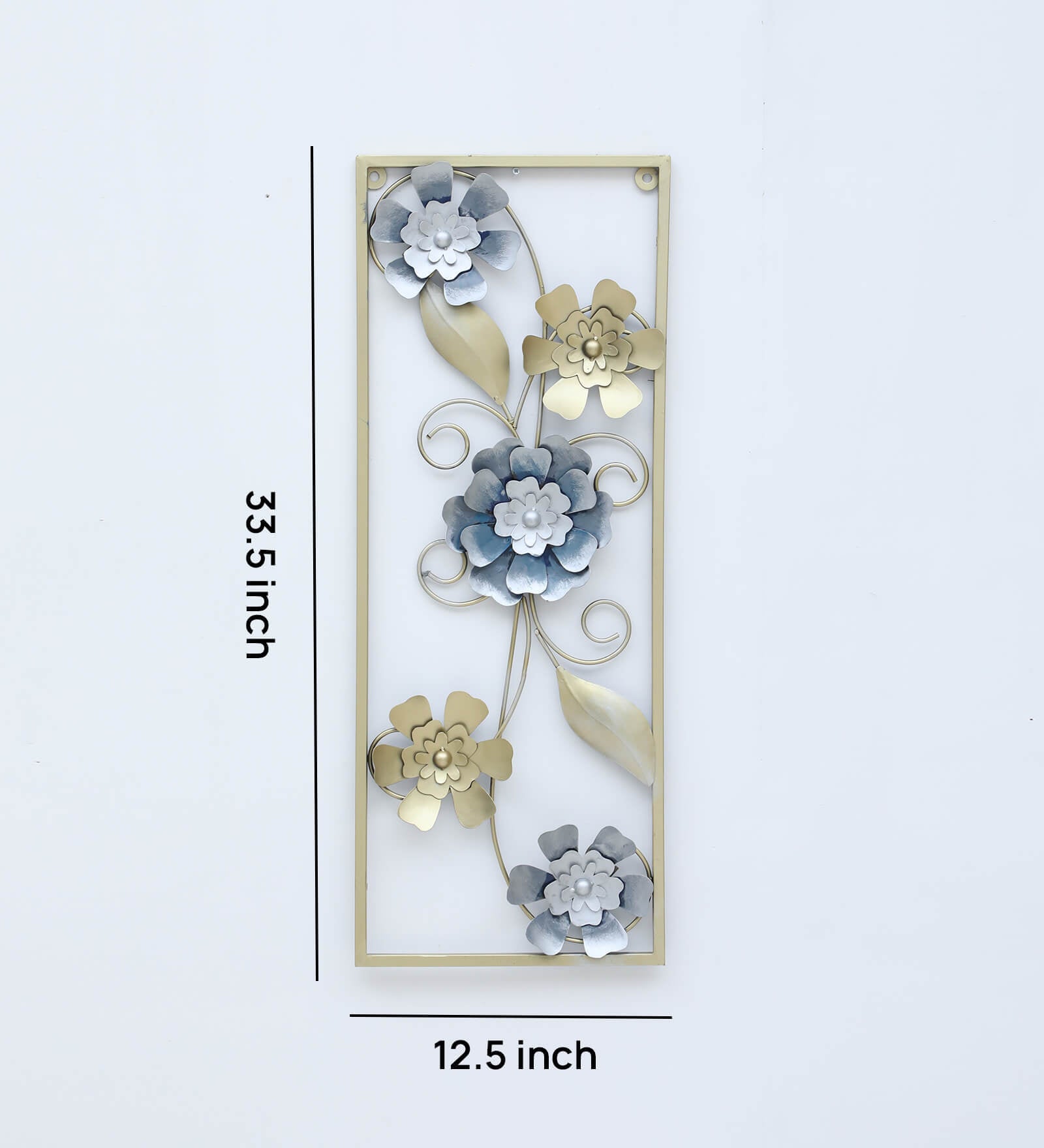 Moskai Metallic Flower Theme Wall Décor Frame