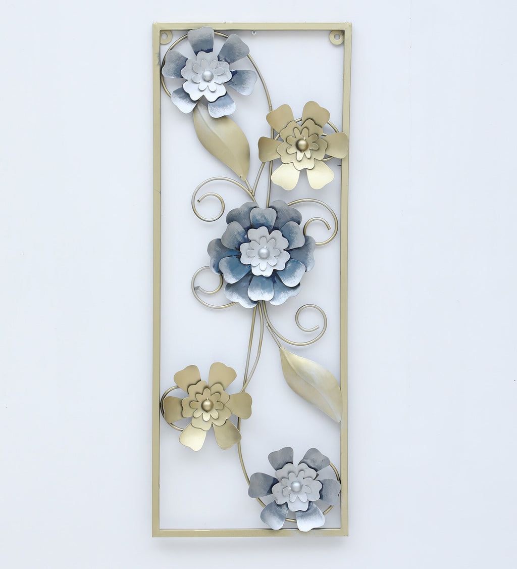 Moskai Metallic Flower Theme Wall Décor Frame