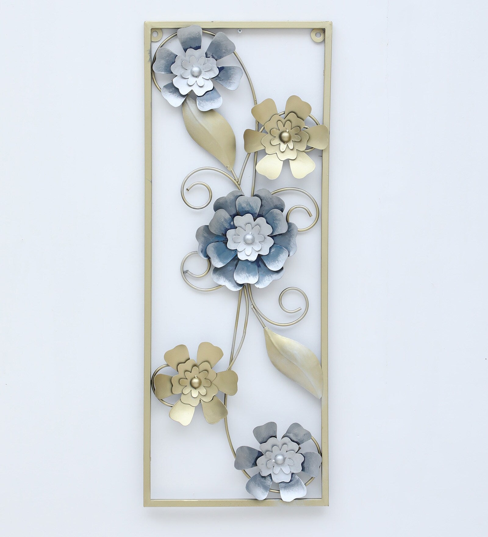 Moskai Metallic Flower Theme Wall Décor Frame