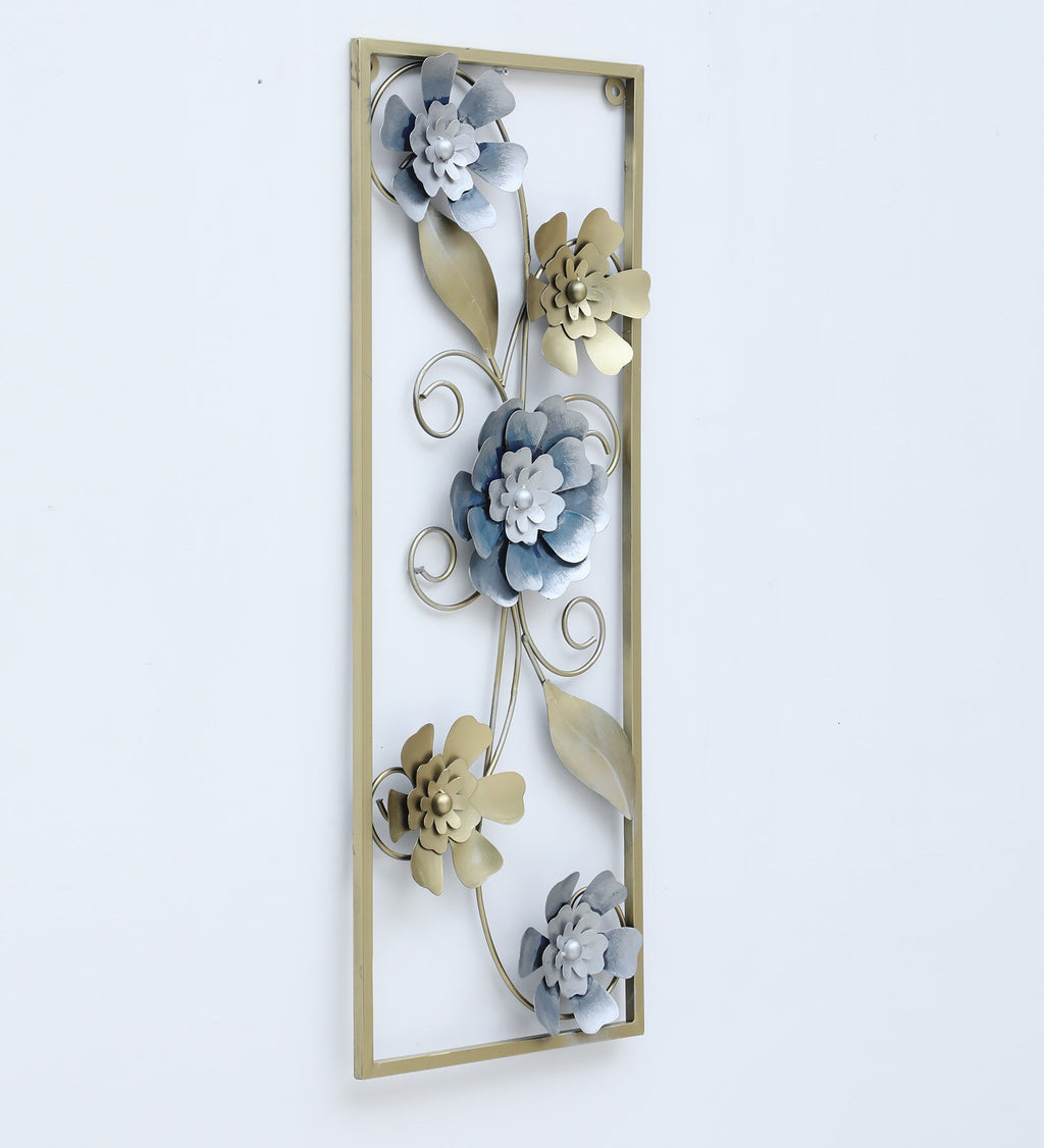 Moskai Metallic Flower Theme Wall Décor Frame