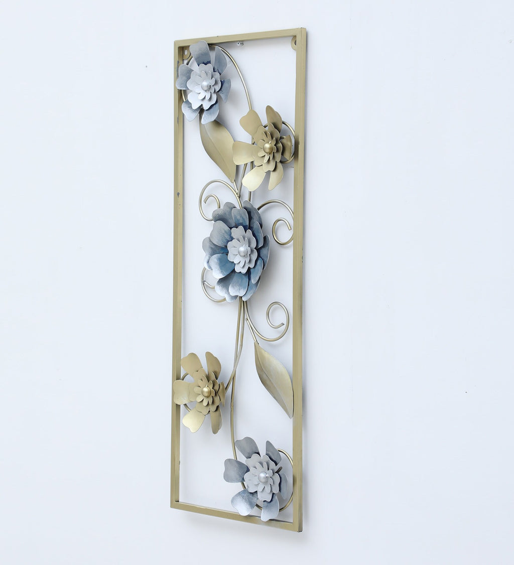 Moskai Metallic Flower Theme Wall Décor Frame