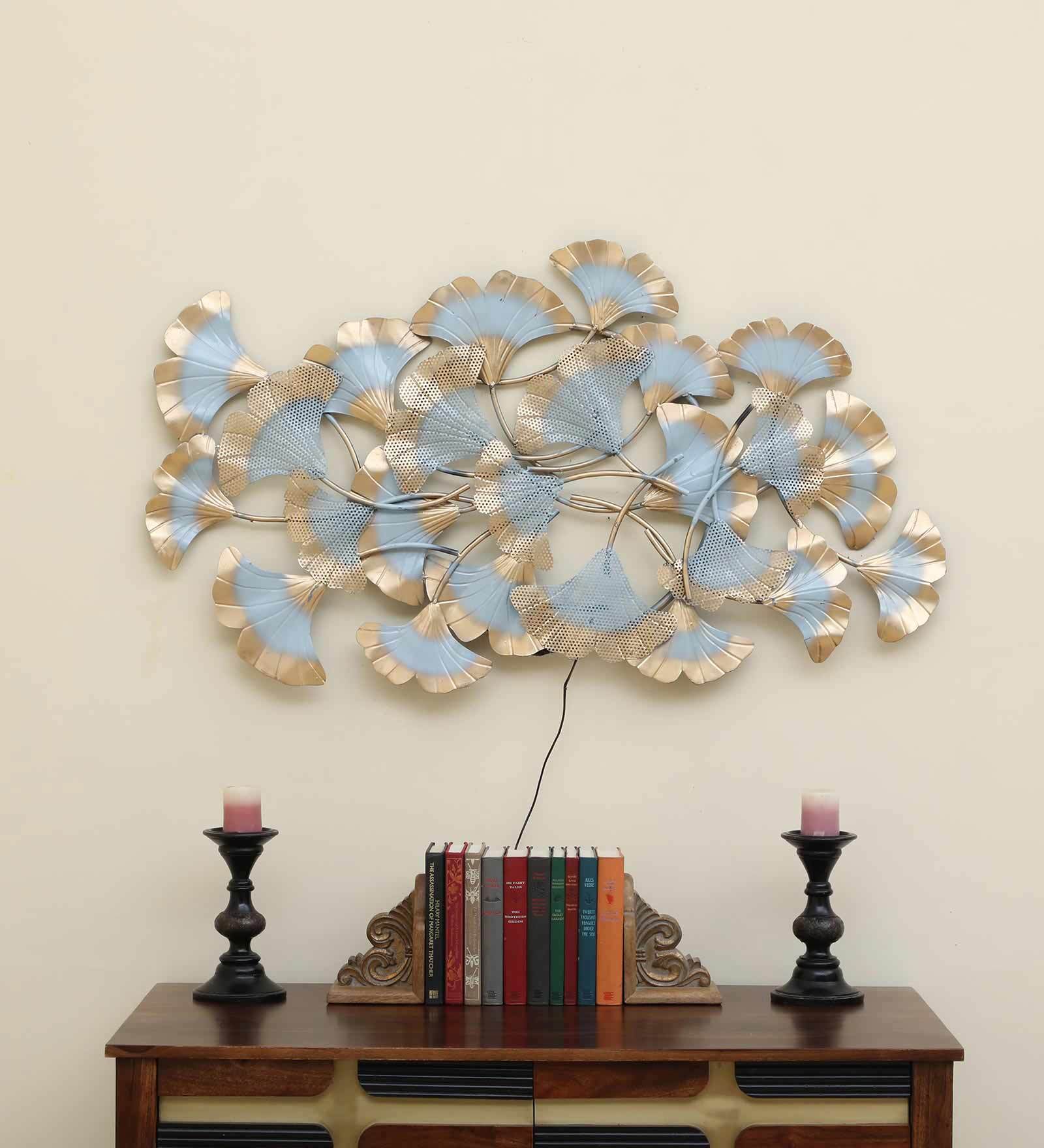 Mosaki NEW ZARA Metal Flowers Wall Art with LED | Handcrafted Decorative Wall