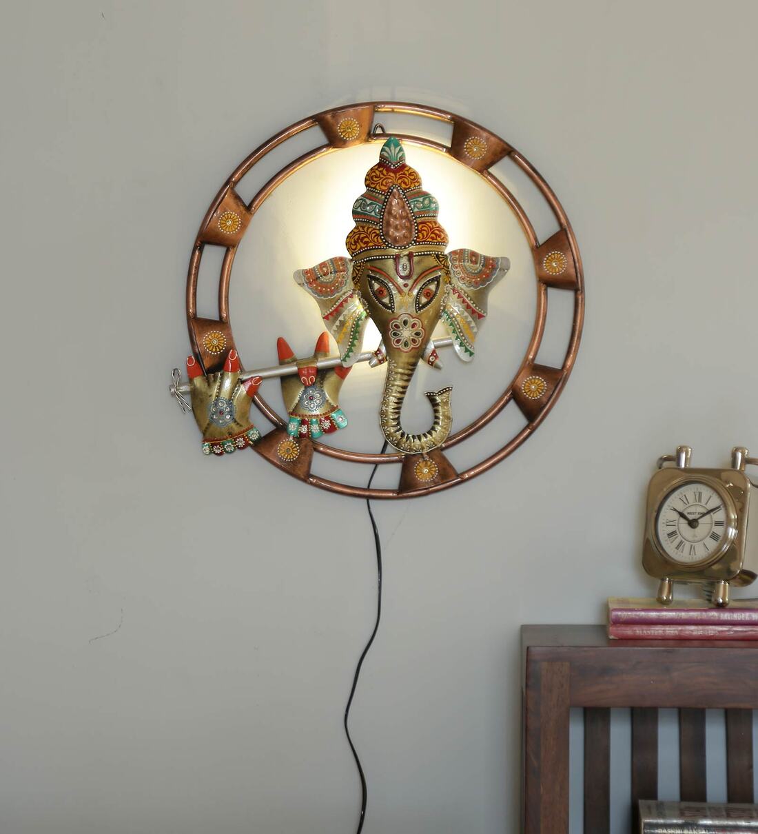 Mosaki Ganesh Wall Decor for Home | Traditional Metal Wall Art