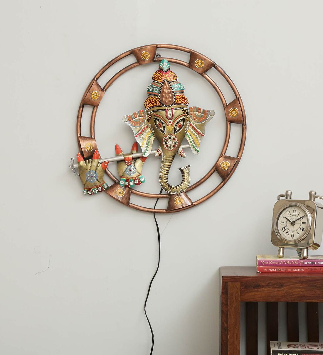 Mosaki Ganesh Wall Decor for Home | Traditional Metal Wall Art