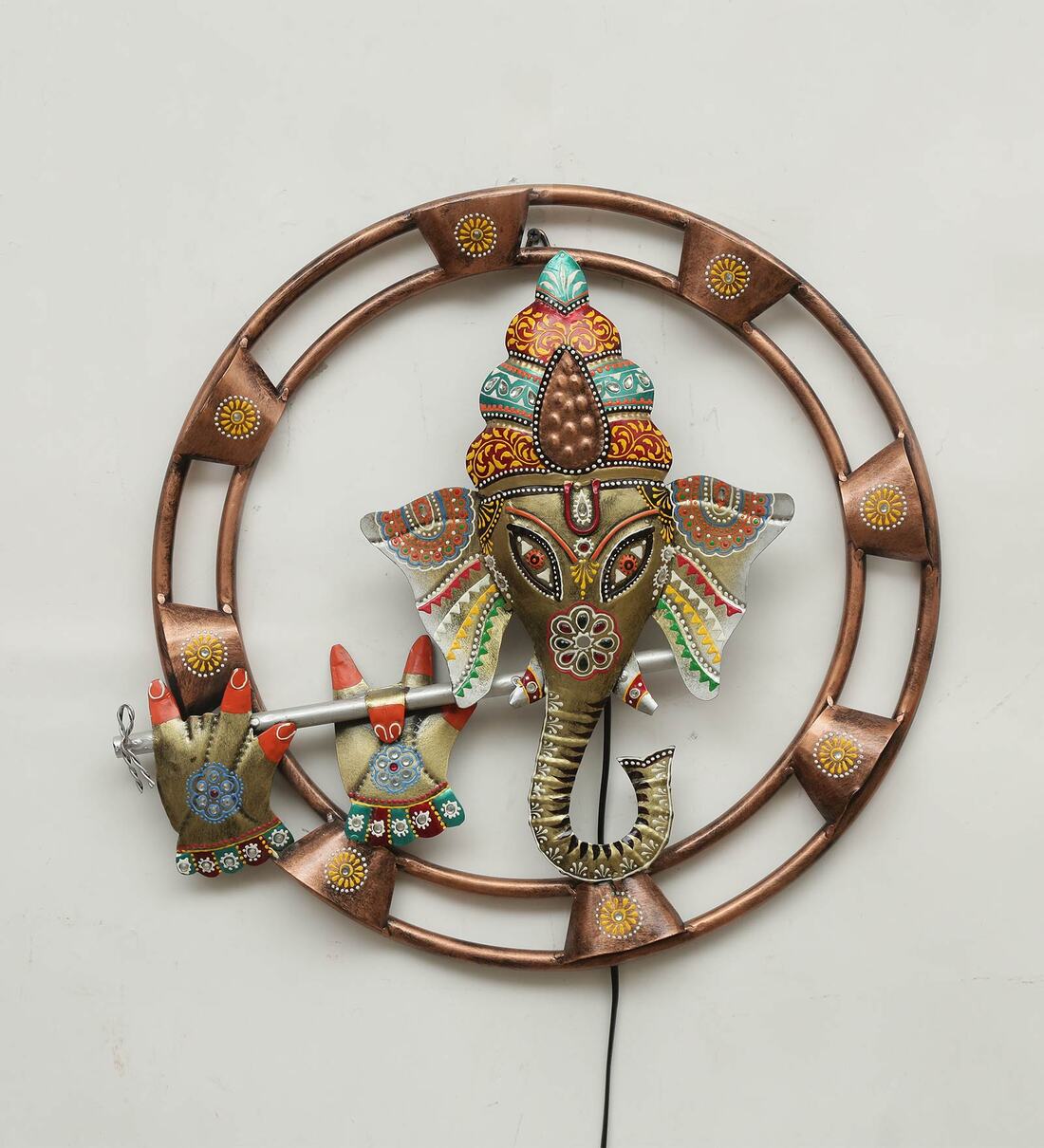 Mosaki Ganesh Wall Decor for Home | Traditional Metal Wall Art