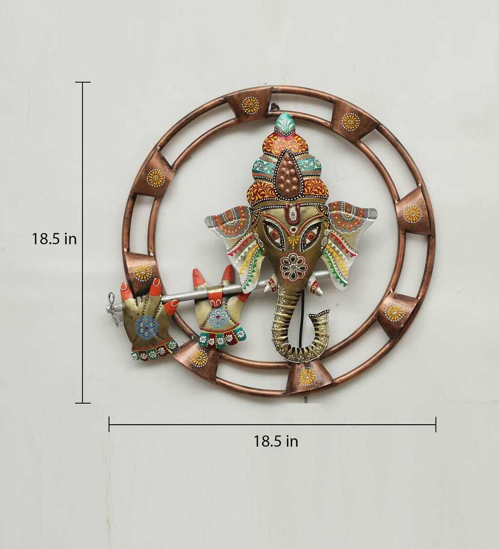 Mosaki Ganesh Wall Decor for Home | Traditional Metal Wall Art