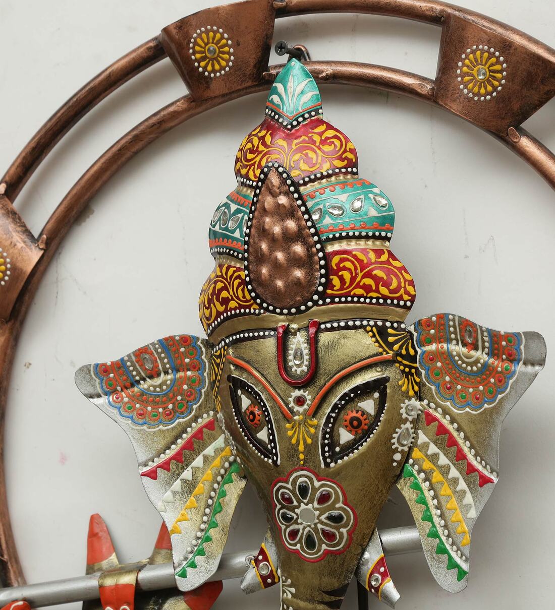 Mosaki Ganesh Wall Decor for Home | Traditional Metal Wall Art