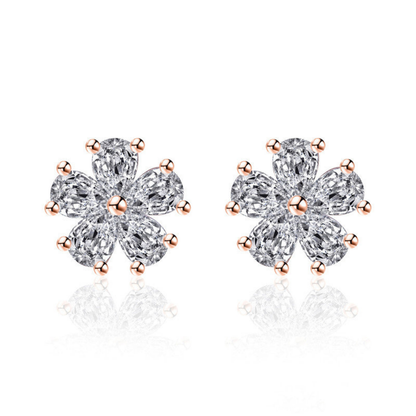 MOSKAI Diamond Stud Earrings Gold Finish | Elegant Daily Wear Jewelry