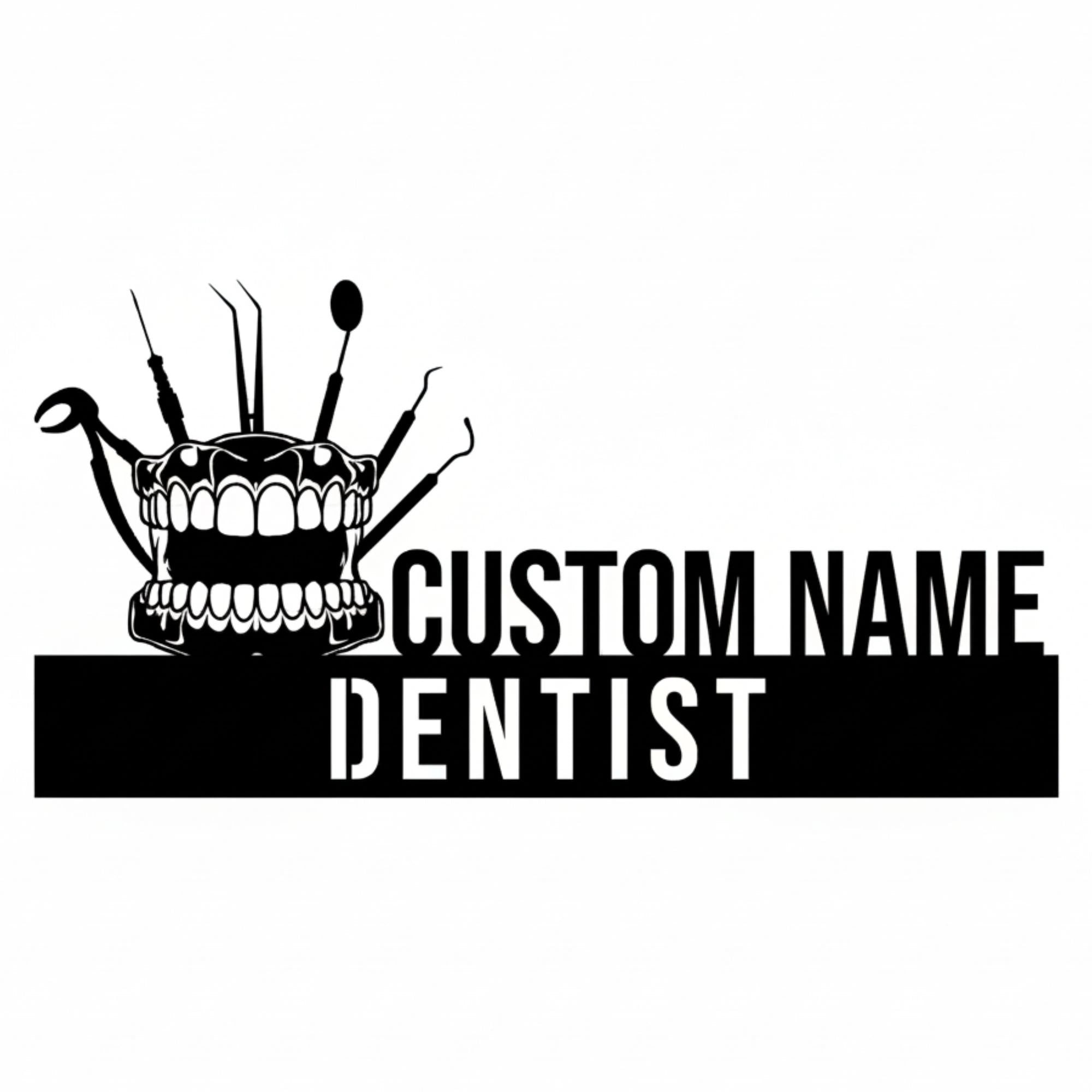 Custom Dentist Desk Name Plate - Personalized Stainless Steel Doctor Desk Sign, Dental Clinic Office Decor