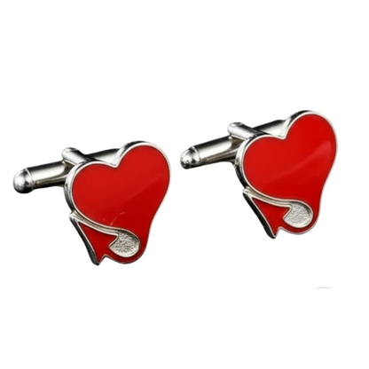 Heart with Devil’s Tail Cufflinks | Moskai Valentine Love Collection | Romantic & Bold Gift for Him