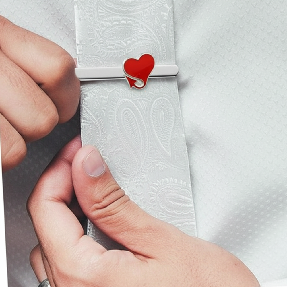 Devil Tail Tie Clip | Moskai Valentine Love Collection | Bold Romantic Accessory for Him