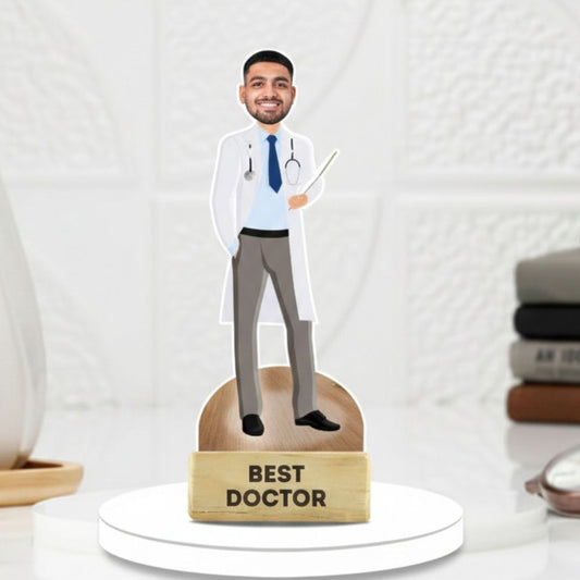 Custom Doctor Caricature Figurine Gift for Medical Professionals by Moskai