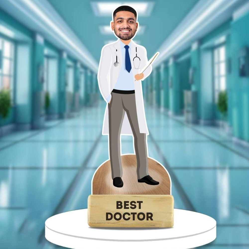 Custom Doctor Caricature Figurine Gift for Medical Professionals by Moskai