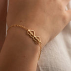 Custom Double Heart Name Bracelet - Personalised Couple Name Chain Bracelet for Women & Girls