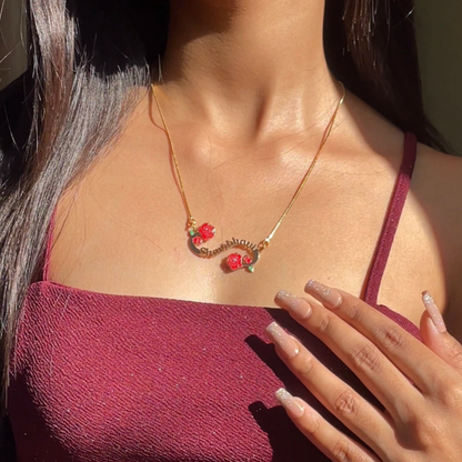 Moskai Valentine Rose Collection Personalized Enamel Name Pendant