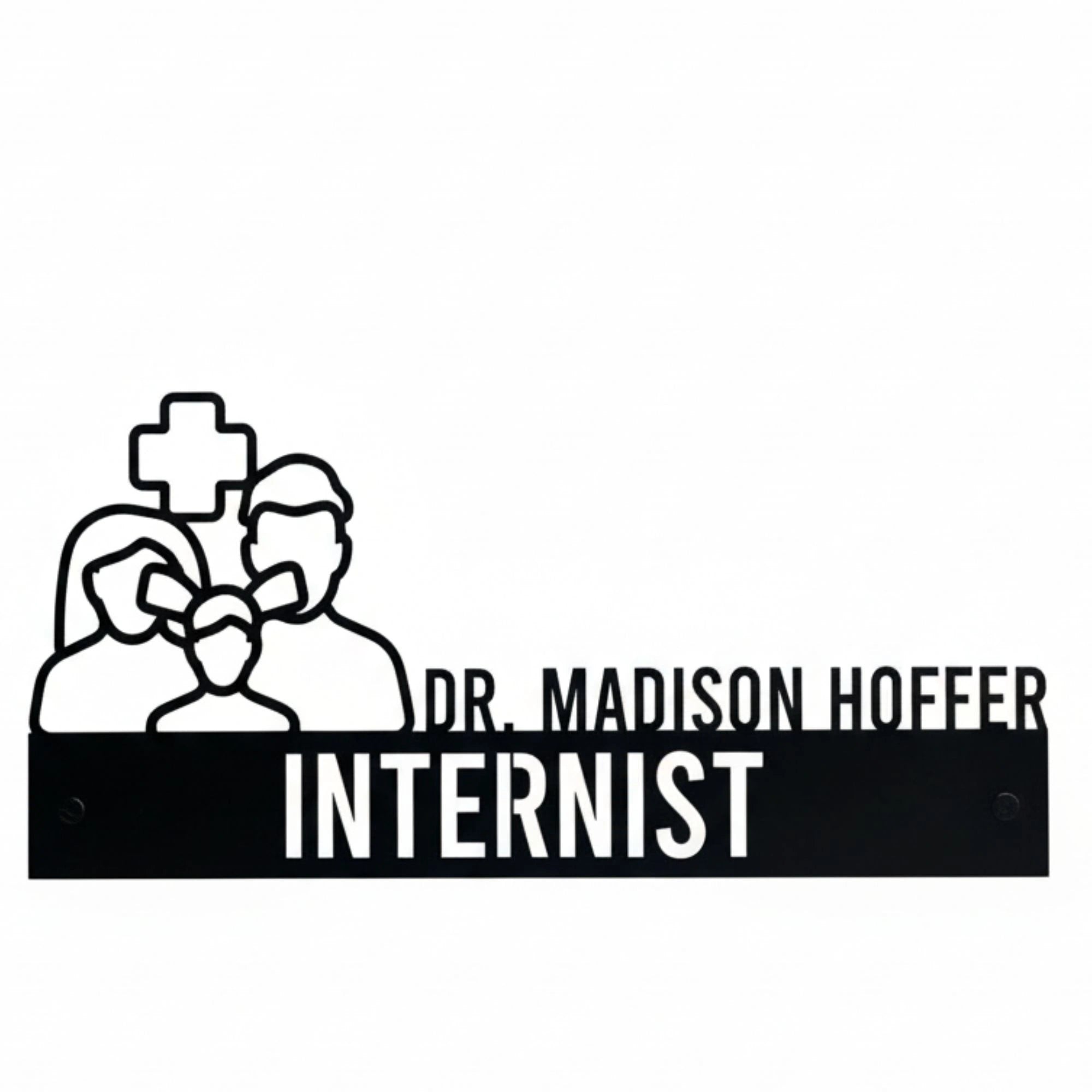 Custom Internist Desk Name Plate - Personalized Stainless Steel Physician Desk Sign, Family Doctor Medical Office Decor