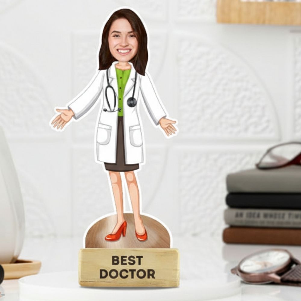 Moskai Custom Women Doctor Caricature – Unique Personalized Gift