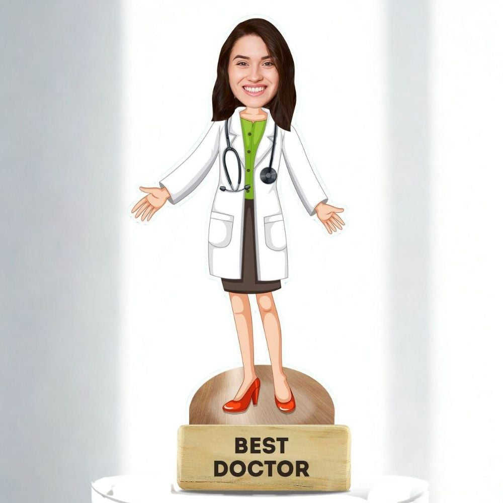 Moskai Custom Women Doctor Caricature – Unique Personalized Gift