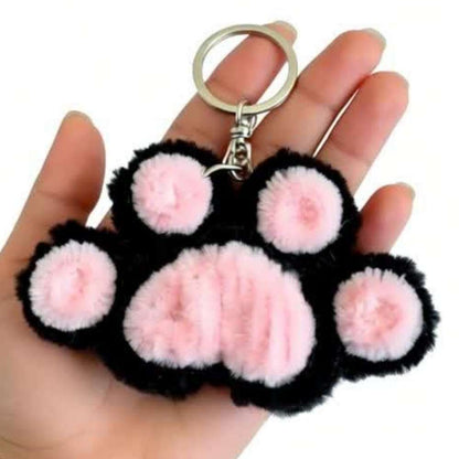Cute Paw Fur Keychain
