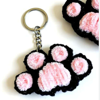 Cute Paw Fur Keychain