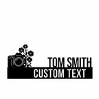 Personalized Photographer Desk Name Plate - Custom Stainless Steel Photography Studio Table Sign - Camera & Flowers Office Decor