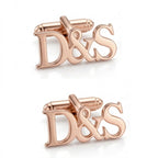 Custom Couple Initial Ampersand Cufflinks - Personalized Brass Monogram Jewelry
