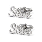 Personalized Name Cufflinks for Men – Script Initial Cufflinks – Perfect Wedding & Groom Gift