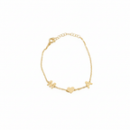 Personalised Two Initials Couple Chain Bracelet for Women & Girls | Custom Double Alphabet Letter Bracelet with Heart | Stainless Steel Gold Plated Jewellery Gift for Her