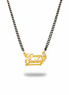 Personalized Peacock & Flute Couple Name Mangalsutra – Gold Plated Traditional Jewelry