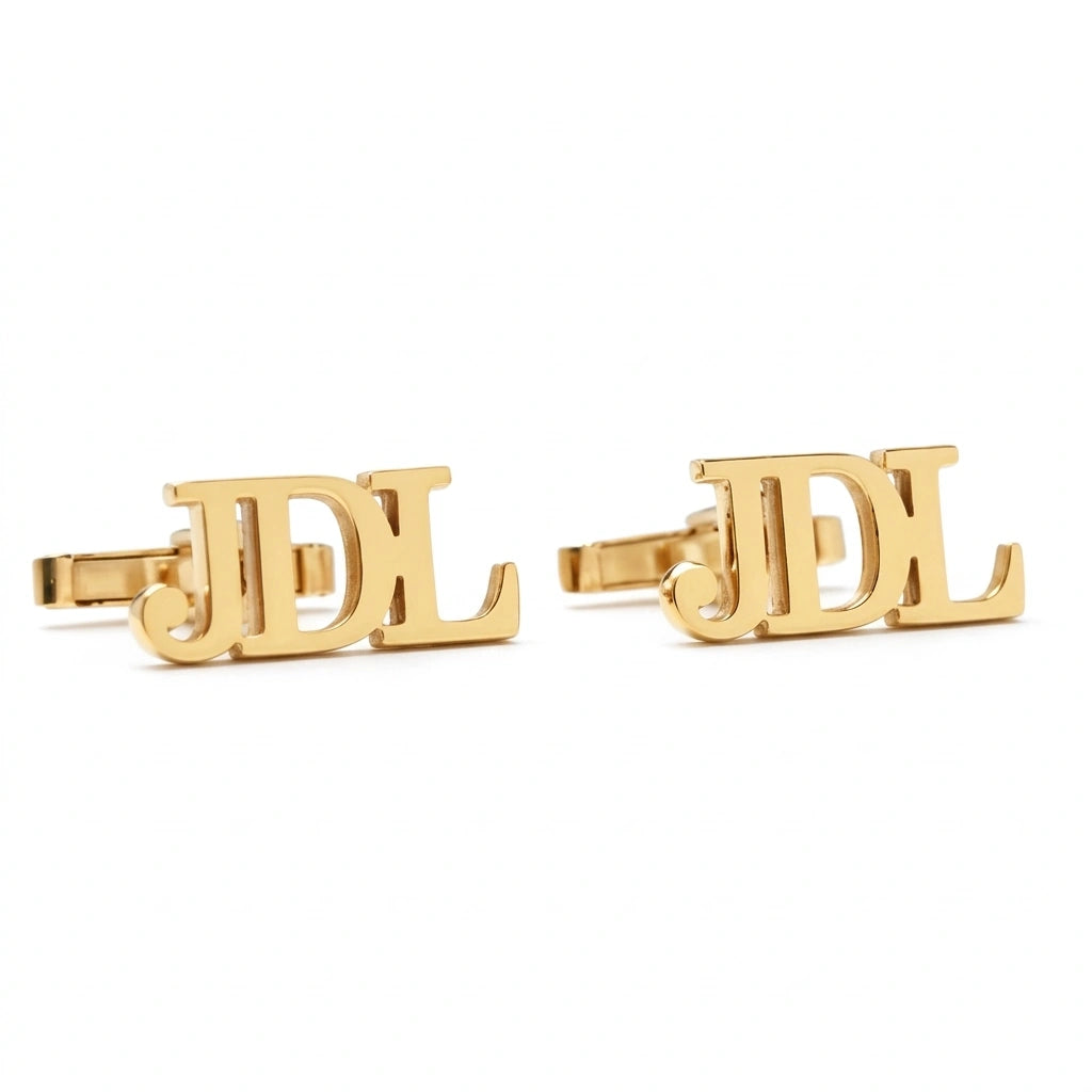 Personalized 3-Initial Monogram Cufflinks for Men – Custom Letter Cufflinks for Wedding & Groom Accessories