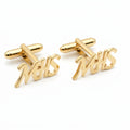 Personalized 3-Letter Signature Font Cufflinks - Custom Brass Monogram Jewelry