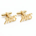 Personalized 3-Letter Signature Font Cufflinks - Custom Brass Monogram Jewelry
