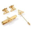 Personalized Custom Initial Cufflinks, Tie Clip & Lapel Pin Set - 3-Piece Men's Formal Accessory Gift Set