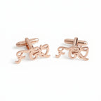 Personalized Hand-Scripted 3-Letter Initial Cufflinks – Custom Brass Monogram Jewelry
