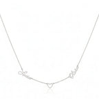 Personalized Couple Name Necklace with Heart Connector - Custom Two Name Pendant for Women