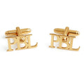 3-Letter Block Initial Name Cufflinks – Personalized Brass Men’s Jewelry