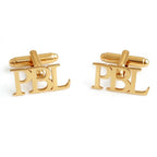 3-Letter Block Initial Name Cufflinks – Personalized Brass Men’s Jewelry