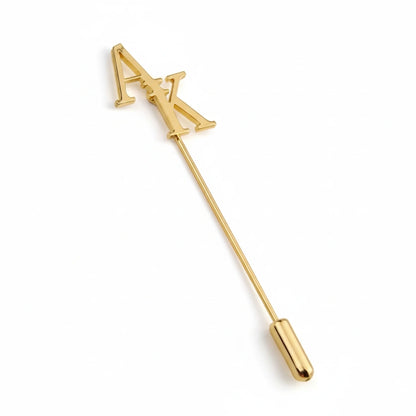 Custom Initial Name Lapel Pin - Bespoke Metal Letter Brooch for Grooms, Brides & Professionals