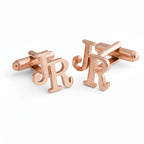Personalized Joint Initial Name Cufflinks - Custom Brass Monogram Jewelry for Men